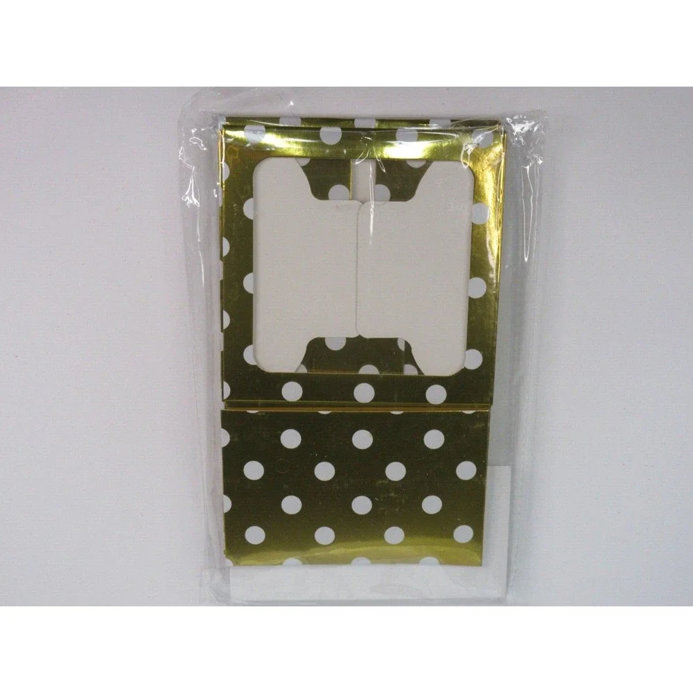 Celebrate Treat Boxes with Window & Cupcake Insert Gold White Polka Dots 3ct ea